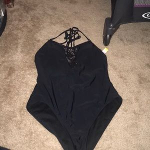 Black one piece swimsuit